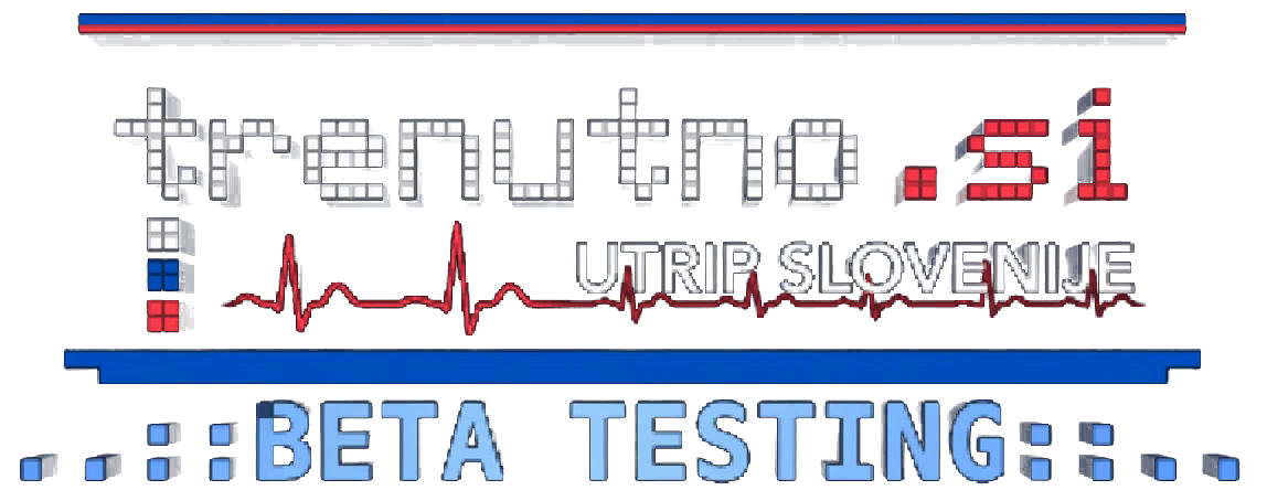 trenutno.si — Utrip Slovenije · BETA TESTING